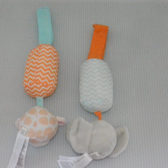 Carters Chime Plush Giraffe Elephant Rattle Toys - Picture 4 of 6